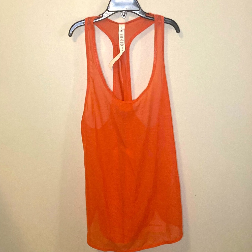 NWT lululemon 105 mesh singlet racerback tank top in poppy coral orange